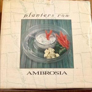 USA MADE VINTAGE Ambrosia Planters Row Chip & Dip — THICK GLASS